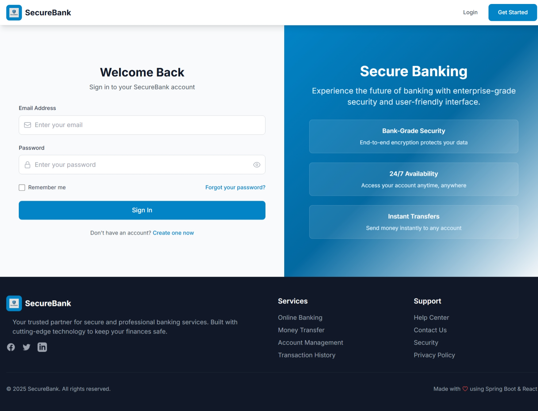 SecureBank Login