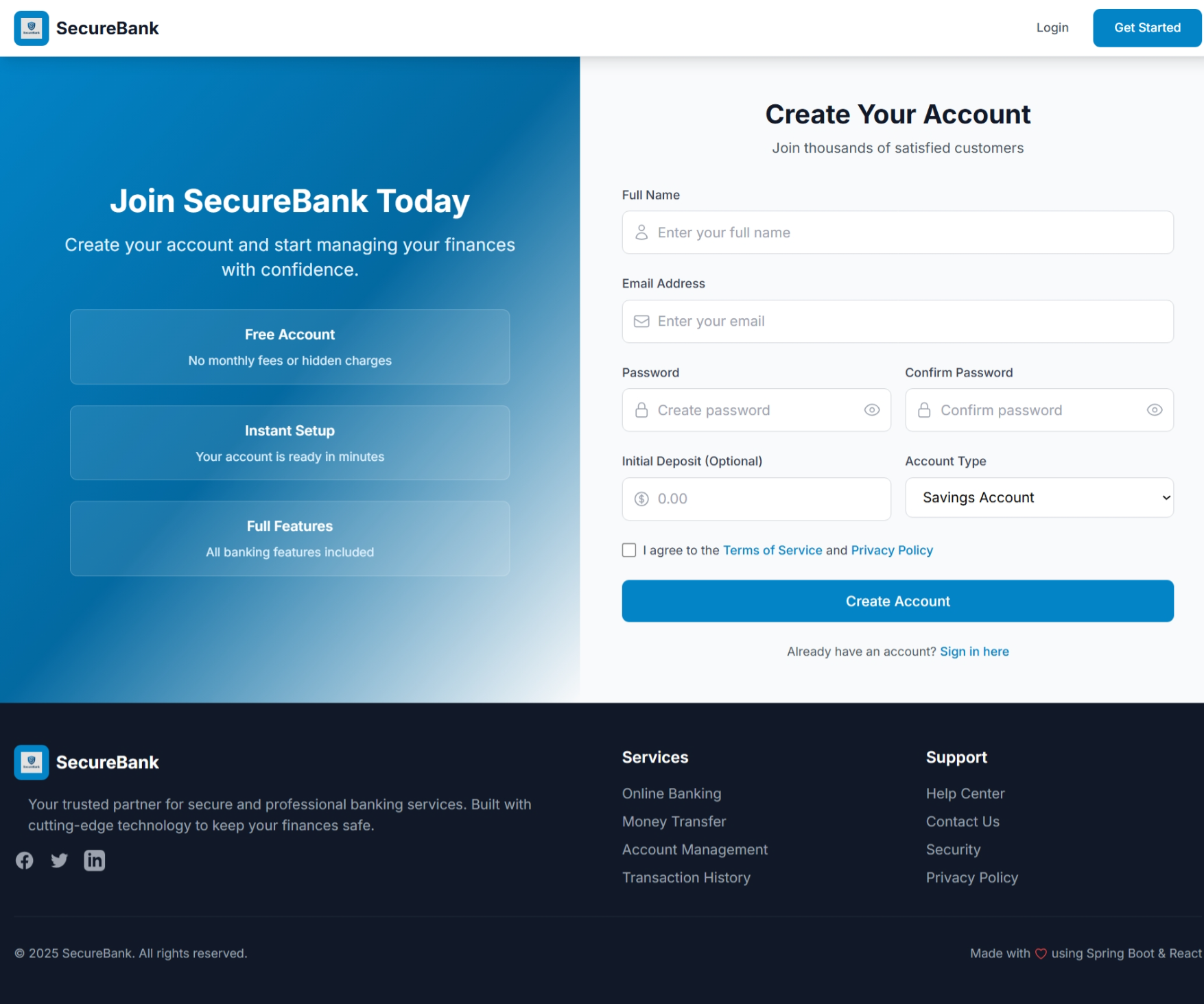 SecureBank Signup